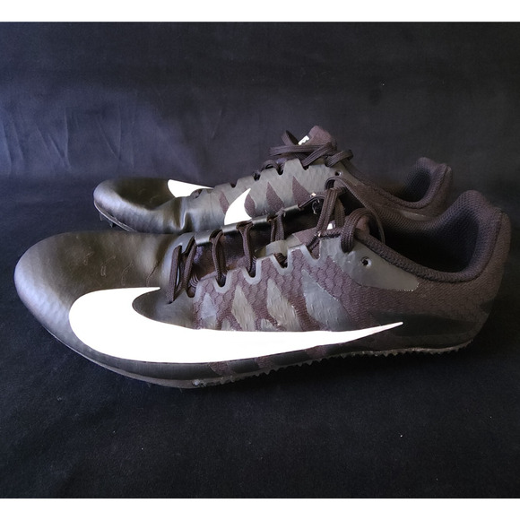Men Nike Zoom Rival S Sprint Track And Field Spikes Shoes Black White Size 8 - Picture 3 of 6